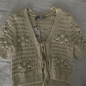 Zara Ivory Crochet Cardigan